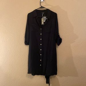 Women’s Black Button Up 3/4 sleeve tunic dress. Size 1XL. NWT.